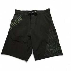 Jetpilot Board Shorts Mens 38 Black Neon Graphic Boardies Surf Y2k BK41